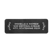 Étiquette Adresse de retour de mariage sur tableau noir rust (Devant)