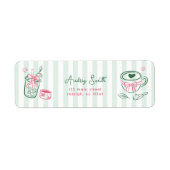 Étiquette Adresse de Retour de Mariage Thème Matcha Parfaite (Devant)