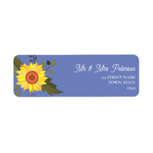 Étiquette Adresse de retour de mariage tournesol