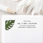 Étiquette Adresse de Retour de Mariage Tropical Simple Moder (En situation)