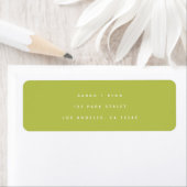 Étiquette Adresse de retour de mariage vert citron moderne (En situation)