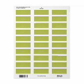 Étiquette Adresse de retour de mariage vert citron moderne (Feuille entière)