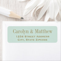 Adresse de Retour de Mariage Vert Menthe Vintage
