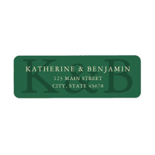 Étiquette Adresse de retour de mariage vert moderne