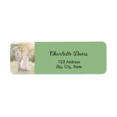 Étiquette Adresse de retour de mariage vert sauge photo (Devant)