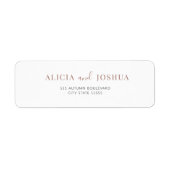 Étiquette Adresse de retour de mariée simple et moderne (Devant)