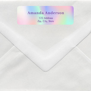 Étiquette Adresse de retour de menthe violette rose