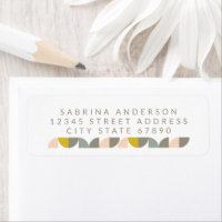 Adresse de retour de mignon Pastels géométriques