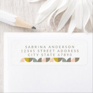 Étiquette Adresse de retour de mignon Pastels géométriques
