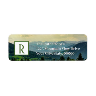 Étiquette Adresse de retour de monogramme du Mountain View  