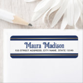 Étiquette Adresse de retour de Noël bleu foncé (En situation)