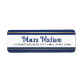 Étiquette Adresse de retour de Noël bleu foncé (Devant)