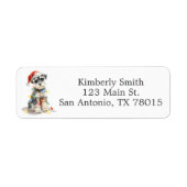 Étiquette Adresse de retour de Noël de Schnauzer mignon (Devant)