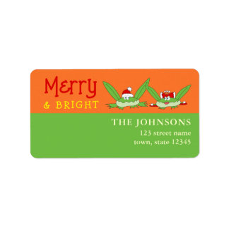 Étiquette Adresse de Retour de Noël Joyeuse et Lumineuse