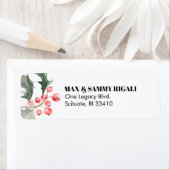 Étiquette Adresse de retour de Noël Label Holly & Berries (En situation)