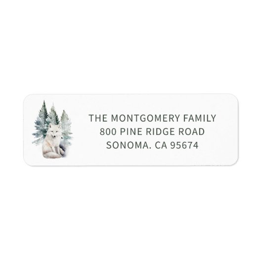 Étiquette Adresse de Retour de Noël Renard des Bois (Devant)