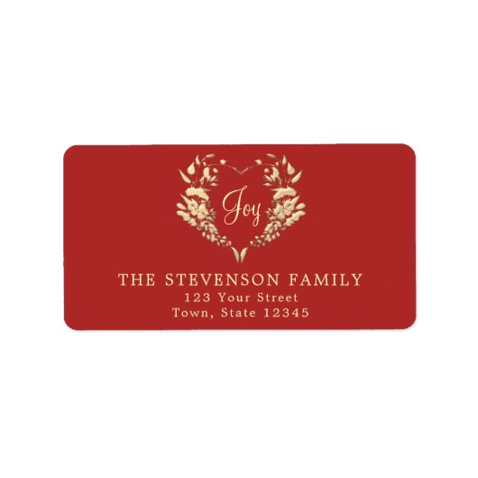 Étiquette Adresse de retour de Noël rouge (Devant)