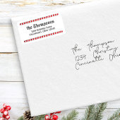 Étiquette Adresse de retour de Noël Rouge et blanc