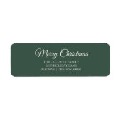Étiquette Adresse de Retour de Noël Très Joyeux Vert (Devant)