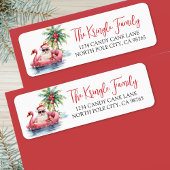Étiquette Adresse de retour de Noël tropicale