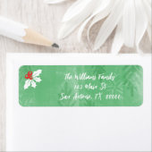 Étiquette Adresse de retour de Noël verte (En situation)