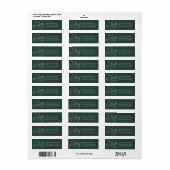 Étiquette Adresse de retour de Noël verte et bleu clair (Feuille entière)