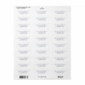 Étiquette Adresse de retour de nom de script bleu marine mod (Feuille entière)
