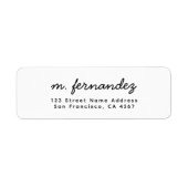 Étiquette Adresse de retour de nom de script manuscrit simpl (Devant)