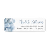 Étiquette Adresse de retour de nuage d'aquarelle (Devant)