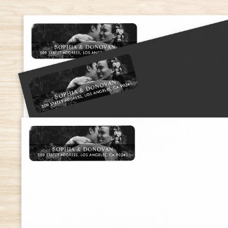 Étiquette Adresse de retour de photo de couple