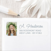 Étiquette Adresse de retour de photo personnalisée simple (En situation)