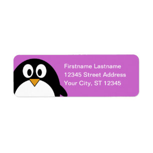 Étiquette Adresse de retour de pingouin