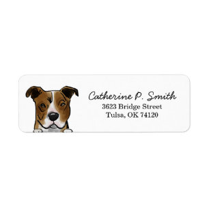 Étiquette Adresse de retour de Pitbull Dog
