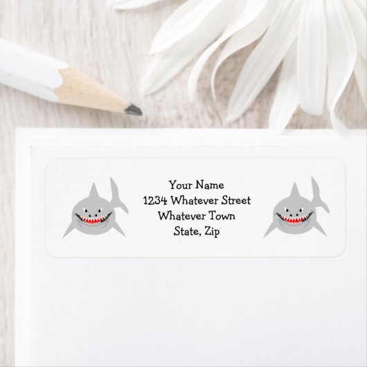 Étiquette Adresse de retour de requin (En situation)