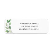 Étiquette Adresse de retour de réunion familiale (Devant)