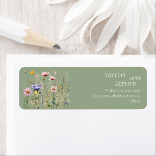 Étiquette Adresse de retour de RSVP de mariage de fleur sauv