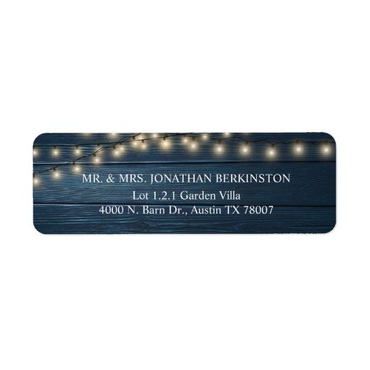 Étiquette Adresse de retour de RSVP de mariage rustique (Devant)