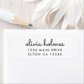 Étiquette Adresse de retour de script blanc minimal élégant (En situation)