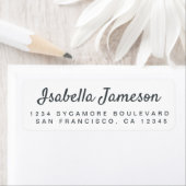 Étiquette Adresse de retour de script blanc stylish off-Blac (En situation)