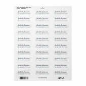 Étiquette Adresse de retour de script blanc stylish off-Blac (Feuille entière)
