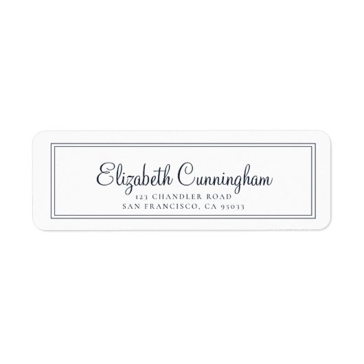 Étiquette Adresse de retour de script cursif simple (Devant)