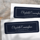 Étiquette Adresse de retour de script cursif simple