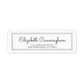Étiquette Adresse de retour de script Cursive moderne et sim (Devant)