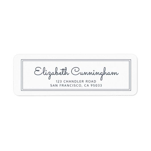 Étiquette Adresse de retour de script Cursive moderne et sim (Devant)