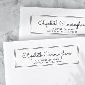 Étiquette Adresse de retour de script Cursive moderne et sim