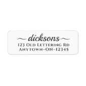 Étiquette Adresse de retour de script de nom de famille curs (Devant)