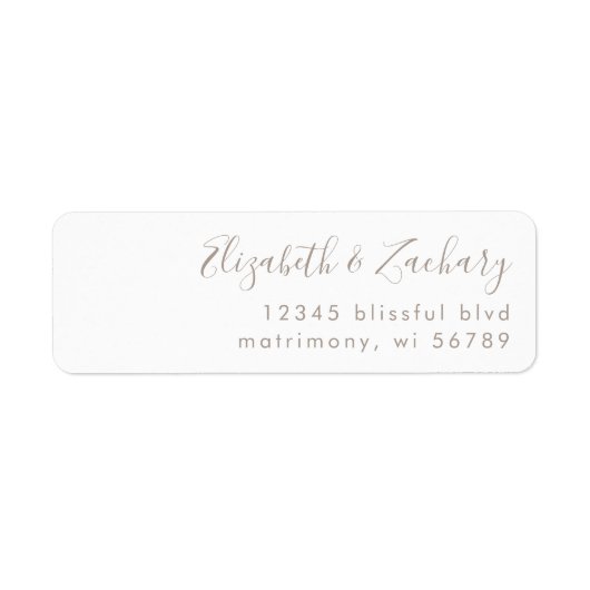 Étiquette Adresse de retour de script de style moderne (Devant)