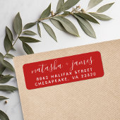Étiquette Adresse de retour de script de style rouge