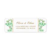 Étiquette Adresse de retour de script de verdure dorée botan (Devant)