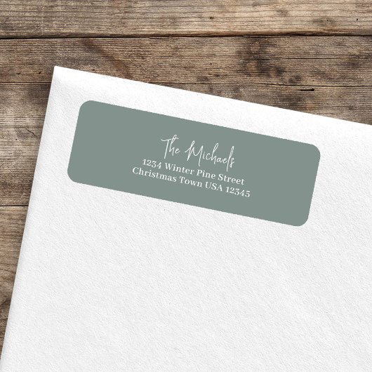 Étiquette Adresse de retour de script manuscrit vert